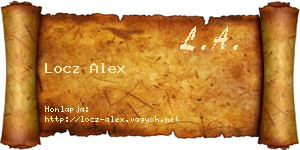 Locz Alex névjegykártya